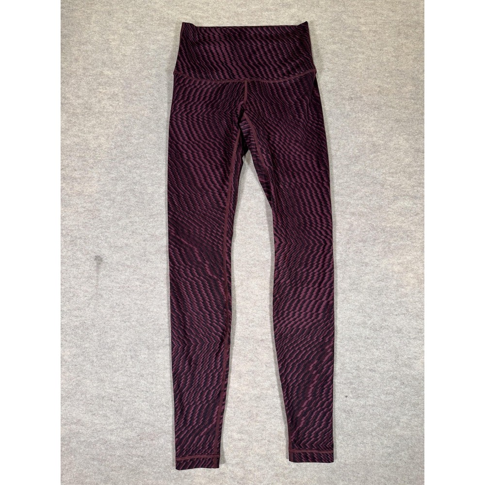Lululemon Leggings Womens 6 Red Geometric High Rise Ankle Yoga Gym Tight Pants